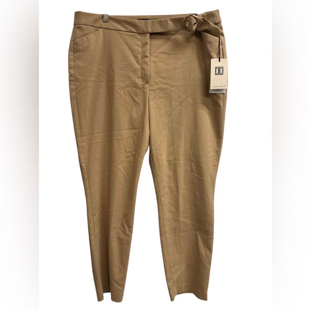 Ivanka Trump Tan Belted Cropped Pants S16